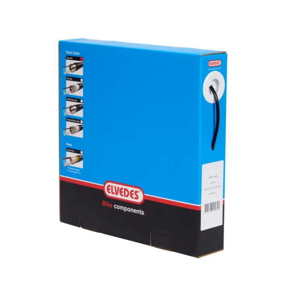 Elvedes ydre bremsekabel med Teflonforing, 30 meter, 5 mm, sort: