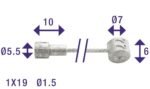 Bremse wire 2250 mm med 2 ende stop: