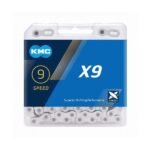 KMC X9 Kæde – 9-Speed (114 led, X-Bridge, grå)