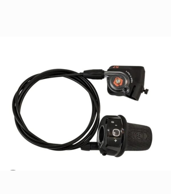 Sturmey Archer 7-trins Sunrace med klikboks, passer til SRAM S7. Sturmey Archer  Type: Justerbar gearskifter  Gear: 7-trins  Skifterfabrikant: Sunrace  Skiftemekanisme: Med klikboks  Kompatibilitet: Passer til SRAM S7
