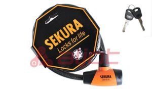 SEKURA KB101 SPIRAL LÅS MED NØGLE 10MM X 65 SORT
