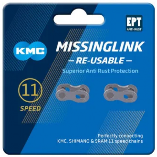 KMC 10R EPT Chain Link (1/2x11/128) 10-speed, sølv – 2 stk. på kort: