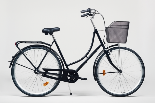 Amsterdam Rita Damecykel – 3 Gear Shimano Nexus med en stor sort kurv.
