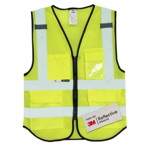 SALZMANN  polyester gul refleks vest med velcro - Til voksne