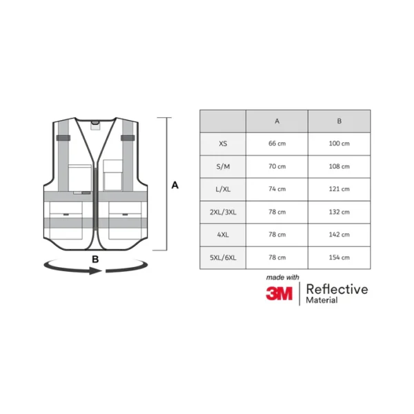 SALZMANN  polyester gul refleks vest med velcro - Til voksne
