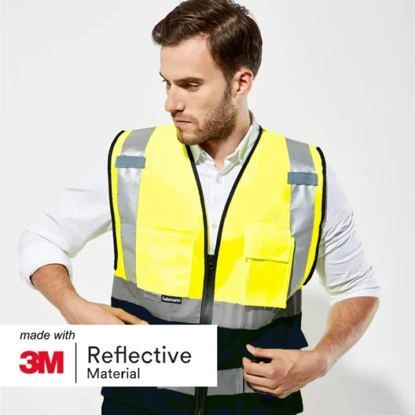 SALZMANN  polyester gul refleks vest med velcro - Til voksne