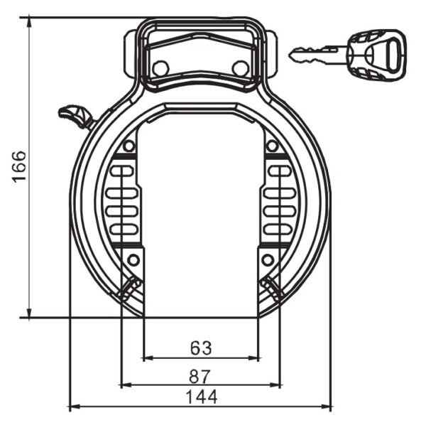Ringlås ZOLI 88315R m/2 Bolte Sort / Forsikringsgodkendt, og der medfølger 2 stk. nøgler til låsen.
